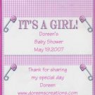 Girl Personalized Hersehy 1.55 oz Baby Shower Candy Wrapper Free Shipping
