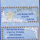 Baby Boy Birth Announcement Star Personalized Hershey 1.55 oz Candy Wrapper Free Shipping