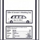 Wedding Limo Personailzed Hershey 1.55 oz Wrapper  FREE SHIPPING