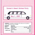 SWEET SIXTEEN PERSONALIZED HERSHEY 1.55 OZ WRAPPER FREE SHIPPING