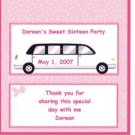 SWEET SIXTEEN PERSONALIZED HERSHEY 1.55 OZ WRAPPER FREE SHIPPING