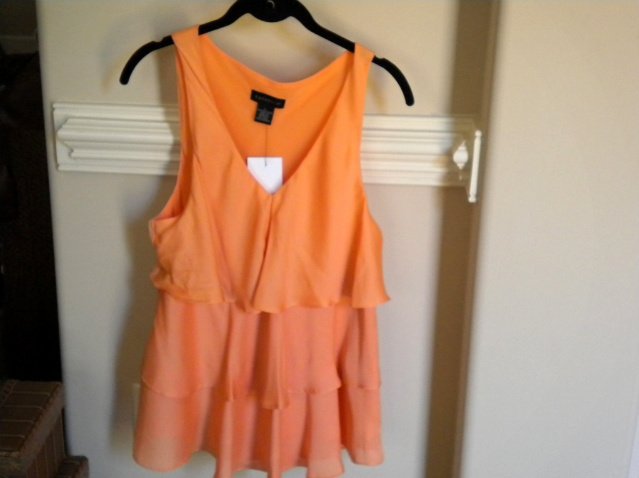 Rafaella Orange Sleeveless Women Blouse Top Sz Lg NEW
