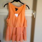 Rafaella Orange Sleeveless Women Blouse Top Sz Lg  NEW