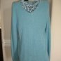 Chico's Women Blue Women Ladies Sweater Sz 2 = Sz 12