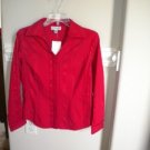 Coldwater Creek  Red Women Blouse Shirt Top PS 6 8 NEW