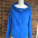 LANDS END Women Blue Zip Fleece Jacket Size S 6 - 8 Coat  Top Pockets