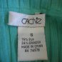 CACHE 76% Silk Ribbed Rhinestone Zip Top Size S NEW Women Stretch Aqua Sweater