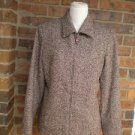 DANA BUCHMAN Black Label Made in ITALY Jacket Size 8 M Women Wool Blazer Zip