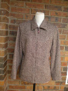 DANA BUCHMAN Black Label Made in ITALY Jacket Size 8 M Women Wool Blazer Zip