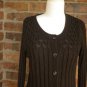 ANN TAYLOR LOFT Women Brown Cardigan Sweater Size S Ramie/Nylon Long Sleeve