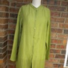 EILEEN FISHER Linen Silk Tunic Blouse Shirt Top Size M Green CA# 34460 Women