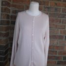 ANN TAYLOR Women Pink 100% Silk Cardigan Size L Large Sweater