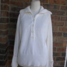 ANN TAYLOR LOFT Women Ivory Button Sweater Size XL Pullover Polo