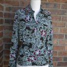 ETCETERA Women Paisley Ruched Side Top Size S Small Bell Bottom Sleeve