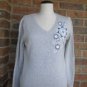ANN TAYLOR LOFT Gray Embroider Pullover Sweater Women Size S
