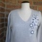 ANN TAYLOR LOFT Gray Embroider Pullover Sweater Women Size S