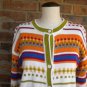 TALBOTS Women Southwest Cardigan Size S Sweater 100% Cotton
