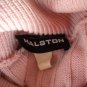 HALSTON Women Pink Cable Knit Turtleneck Sweater Size L