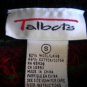 TALBOTS Women Wool Blend Cardigan Sweater Size S M Red/Green/Black Multi