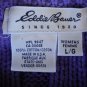 EDDIE BAUER Women Purple Cable Knit Sweater Size M L 100% Cotton Pullover