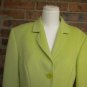 SAKS FIFTH AVENUE Collection Women Long Blazer M Size Green Jacket Wool Blend