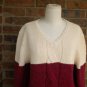 NEW DENIM & CO Women Red Multi Heavy Sweater Size L Pullover Cotton Blend QVC
