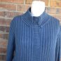 COLDWATER CREEK Women Blue Zip Cardigan Size L Large