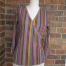 Sweet Pea Women Mesh Stripe Wrap Top M