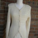 TALBOTS Women Beige 100% Wool Cardigan Sweater Size S