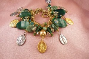 ST. PATRICK JADE  AGATE  ORIGINAL DESIGN BRACELET