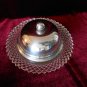 Clear Depression Glass Covered Butter or Cheese Tray Diamond Pattern Miss America