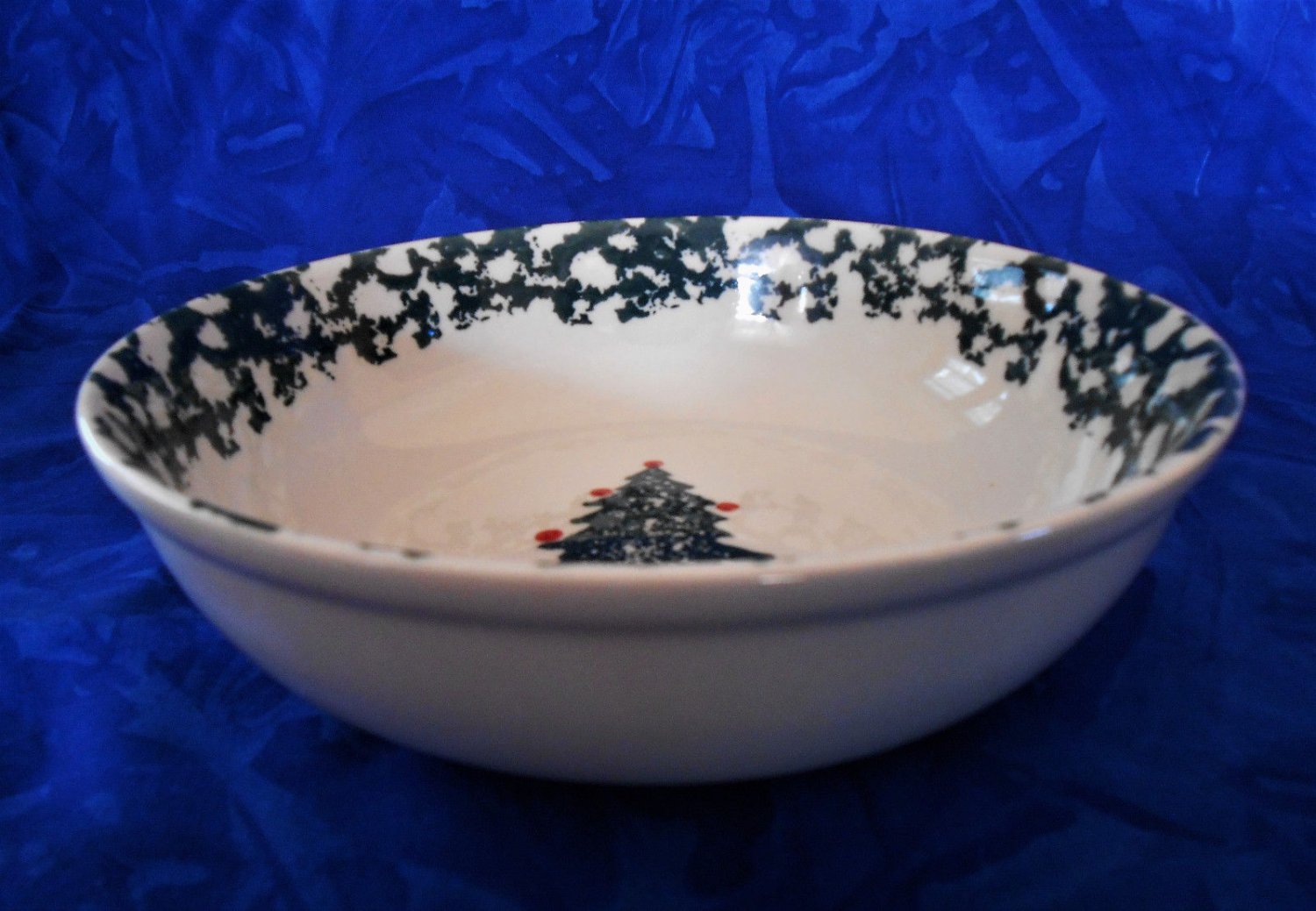 Folk Craft Winter Wonderland Tienshan Christmas Tree Soup Salad Bowl 6 1/2"