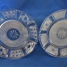 2 vintage 6" Bread and Butter Plates One Clear and One Frosted