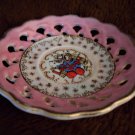 5 1/4 " Collector Souvenir Tray Las Vegas Pink/White w/ Gold Trim Made in Japan