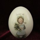 Vintage Holly Hobbie Ceramic Egg "Love Is The Nicest Gift Of All"