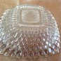 Vintage Clear Glass Square Candy Dish Bubble Tear-Drop Design