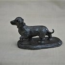 Vintage Pewter Art Sculpture Dachshund Dog With Collar Michael Ricker 8.5 0z.