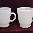 2 Vintage White Milk Glass Demitasse Espresso Cups 