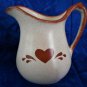 Pitcher Arnels Tan and Brown Heart Sponge Pattern 6 1/4" Tall