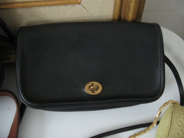 10. AUTHENTIC COACH RECTANGLE BLACK WOMEN'S BAG HANDBAG PURSE LEATHER