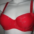 #4 RED - 70 32B WOMEN'S CLOTHES SEXY LACY silver roses BRA  LINGERIE PANTY SEX tube top