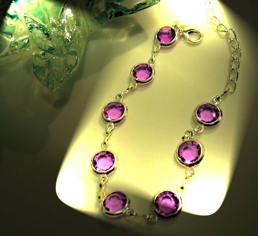 purple amethyst COLOR JEWELRY CHARM BRACELET beads PARTY FAVOR watches WOMEN'S ACCESSORY