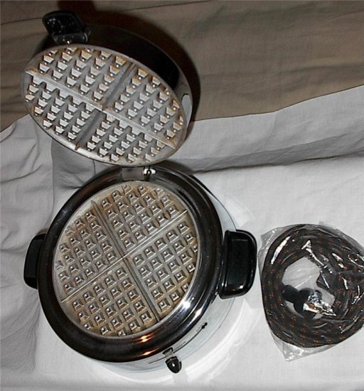 Vintage 1950s KENMORE SEARS Chrome Waffle Iron Baker KITCHEN HOME