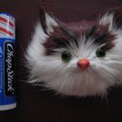 BROWN CAT MAGNET FURRY ANIMAL FIGURINE COLLECTIBLE EYES