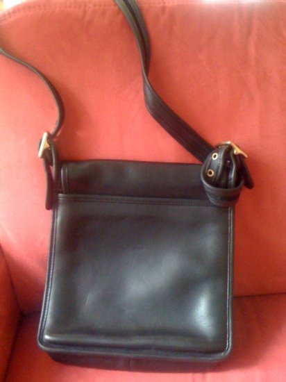 AUTHENTIC purse VINTAGE BLACK WILLIS leather COACH MESSENGER FULL BODY BIG BAG GREAT OFFICE #081009B