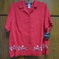 CHRISTMAS PLUS SIZE 1x 3x TOP flower butterfly women's clothes clothing LINEN NEW RED dress