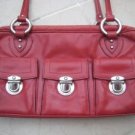 authentic MARC JACOBS RED LEATHER PURSE HANDBAG BAG WOMEN'S ACCESSORY CLOTHING pockets made in ITALY