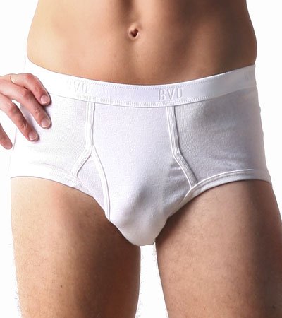 L Large 38 40 BVD 5-Pack White Brief men's accessory underwear clothing cotton stretch