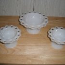 Vintage Milk Glass Candy Nut Dishes dish Lace Edges collectible home family kitchen