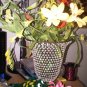 AS-IS GLASS BEAD VASE FLOWER HOME DECOR COLLECTIBLE